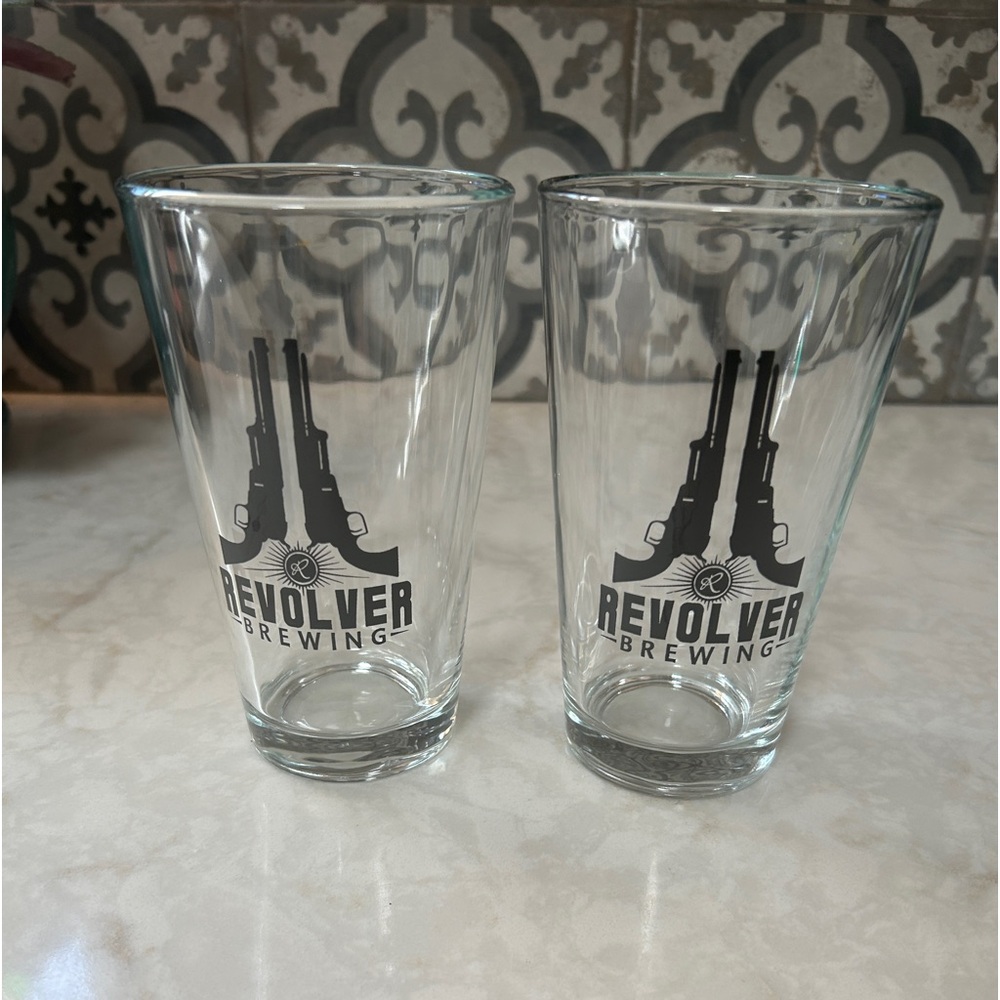 REVOLVER BREWING COMPANY PINT GLASSES-SET OF 2